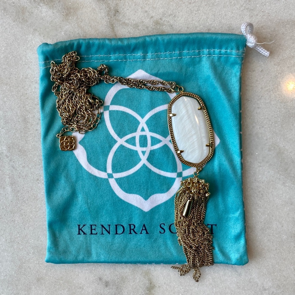 Kendra Scott Rayne Long Pendant Necklace White